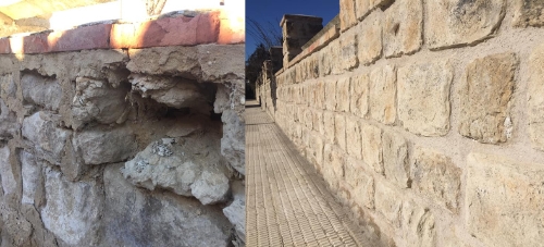 restauración de muro de piedra